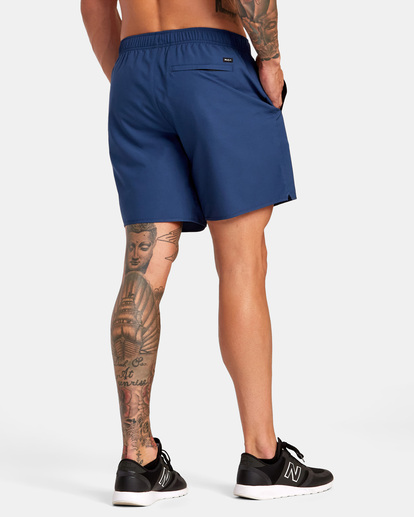 4 Yogger Stretch Elastic Waist Shorts 17" Blue V201TRYS RVCA