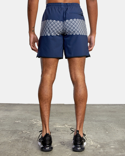 2 Yogger Stretch Elastic Waist Shorts 17" Blue V201TRYS RVCA