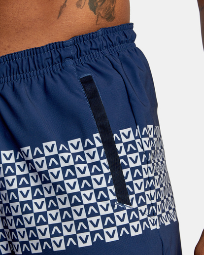 8 Yogger Stretch Elastic Waist Shorts 17" Blue V201TRYS RVCA