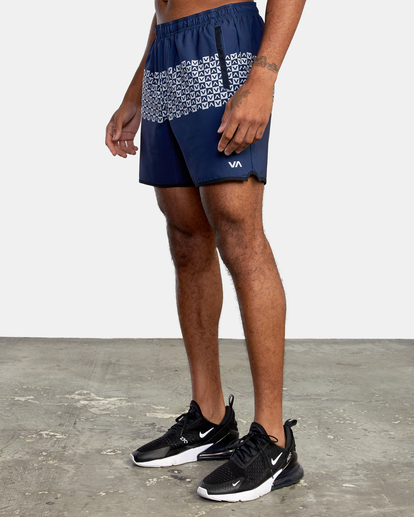 4 Yogger Stretch Elastic Waist Shorts 17" Blue V201TRYS RVCA