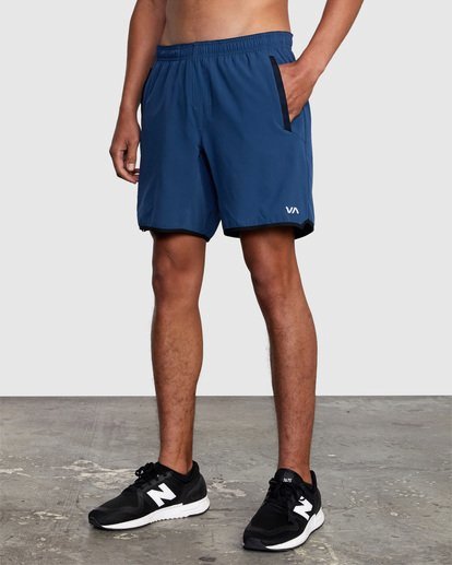 5 Yogger Stretch Elastic Waist Shorts 17" Blue V201TRYS RVCA