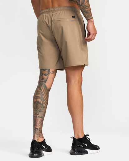 5 Yogger Stretch Elastic Waist Shorts 17" Grey V201TRYS RVCA