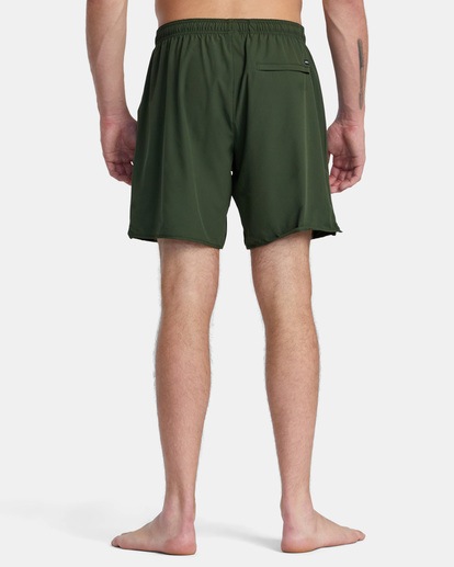 2 Yogger Stretch Elastic Waist Shorts 17" Brown V201TRYS RVCA