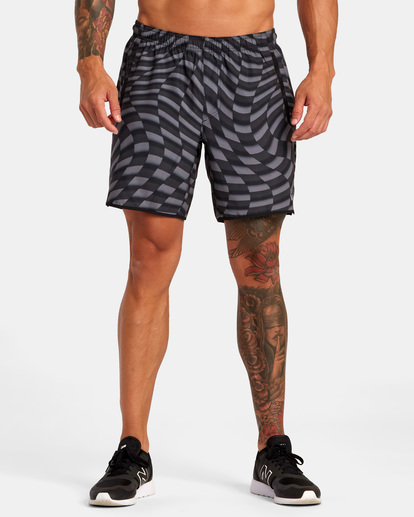 1 Yogger Stretch Elastic Waist Shorts 17" Black V201TRYS RVCA