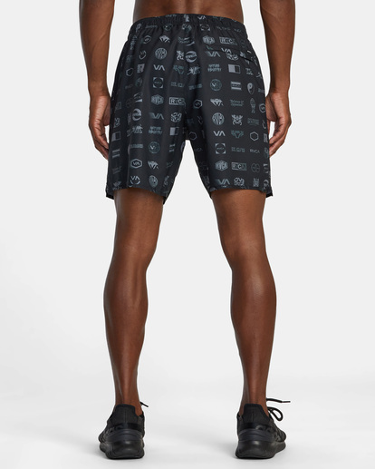 1 Yogger Stretch Elastic Waist Shorts 17" Black V201TRYS RVCA