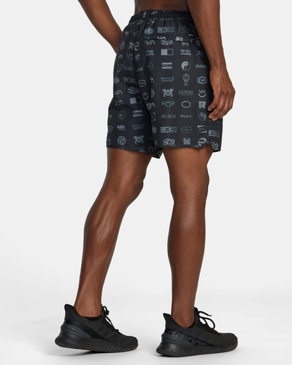4 Yogger Stretch Elastic Waist Shorts 17" Black V201TRYS RVCA