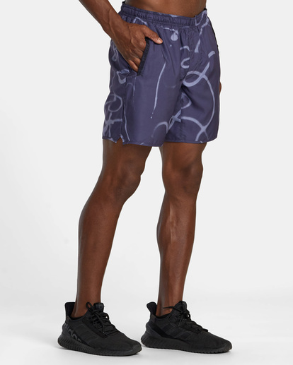 5 Yogger Stretch Elastic Waist Shorts 17" Black V201TRYS RVCA