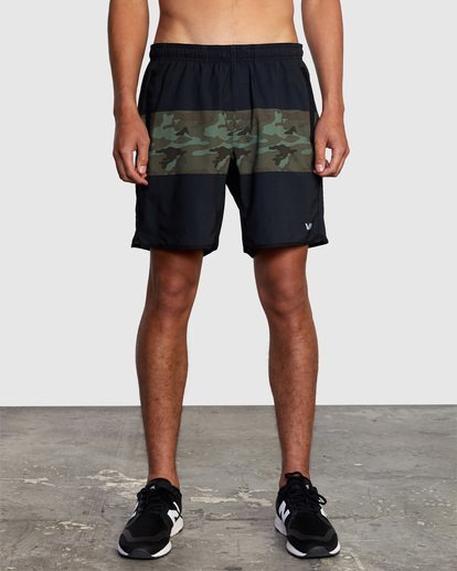 2 Yogger Stretch Elastic Waist Shorts 17" Black V201TRYS RVCA