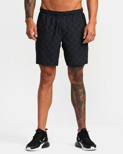 1 Yogger Stretch Elastic Waist Shorts 17" Black V201TRYS RVCA