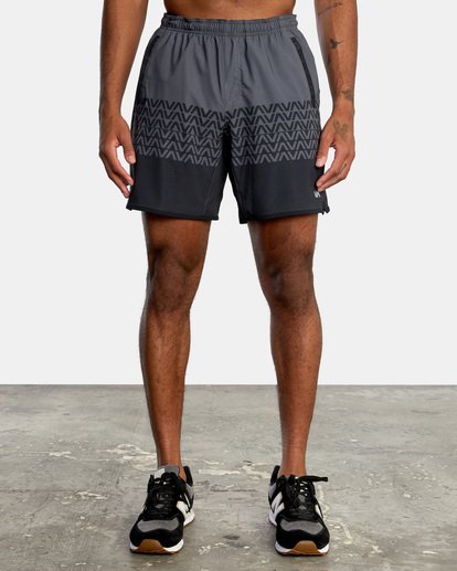 2 Yogger Stretch Elastic Waist Shorts 17" Black V201TRYS RVCA