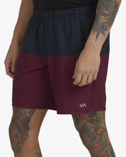 5 Yogger Stretch Elastic Waist Shorts 17" Red V201TRYS RVCA