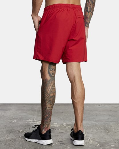 5 Yogger Stretch Elastic Waist Shorts 17" Red V201TRYS RVCA