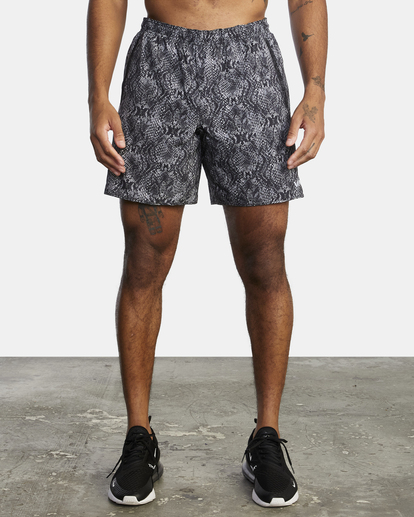 1 Yogger Stretch Elastic Waist Shorts 17" Grey V201TRYS RVCA