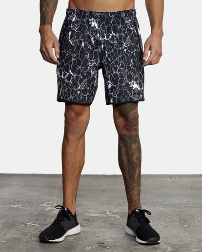 2 Yogger Stretch Elastic Waist Shorts 17" White V201TRYS RVCA