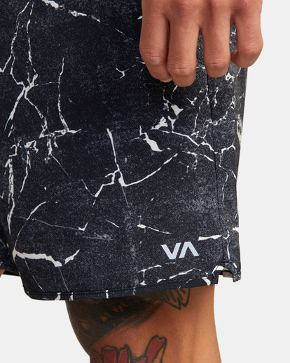 2 Yogger Stretch Elastic Waist Shorts 17" White V201TRYS RVCA