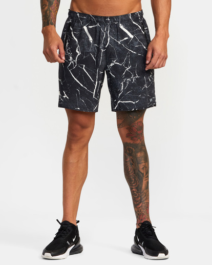 0 Yogger Stretch Elastic Waist Shorts 17" White V201TRYS RVCA