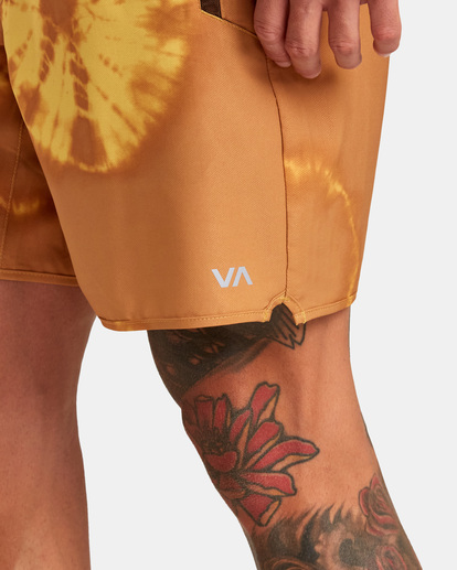 2 Yogger Stretch Elastic Waist Shorts 17" Yellow V201TRYS RVCA