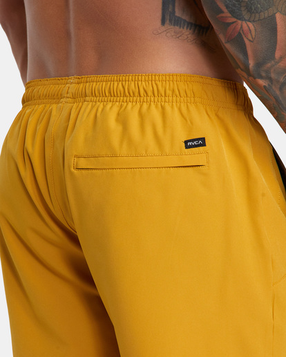 8 Yogger Stretch Elastic Waist Shorts 17" Yellow V201TRYS RVCA