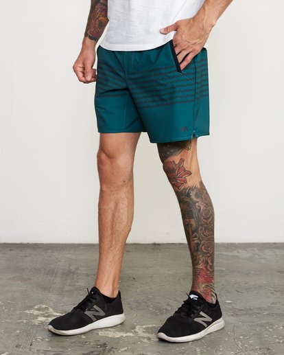 3 YOGGER STRETCH ATHLETIC SHORTS 17" Blue V201TRYS RVCA