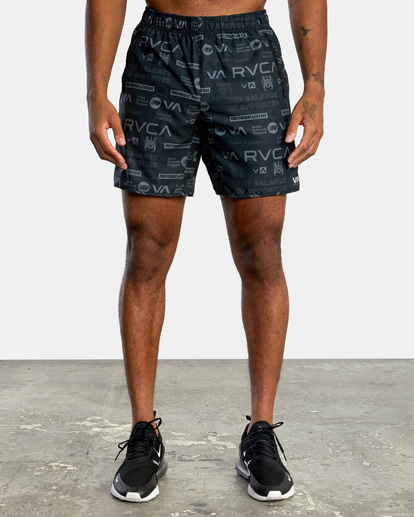 1 Yogger IV Elastic Waist Shorts 17" Black V2091YGR RVCA