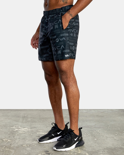 4 Yogger IV Elastic Waist Shorts 17" Black V2091YGR RVCA
