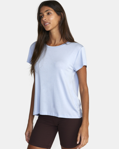 4 Recess 3 Crewneck Tee Blue W9082RR3 RVCA