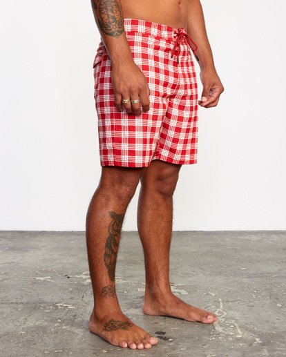 7 Evan Mock Palaka - Swim Shorts for Men Red X1BSRBRVS1 RVCA