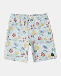 rvca, Boy's Barnes Elastic Waist Boardshorts 16", GREEN TEA (gnt) BARNES ELASTIC SHORT AVBBS00127
