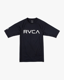 0 Boy's RVCA Short Sleeve Rashguard Black AVBWR00106 RVCA