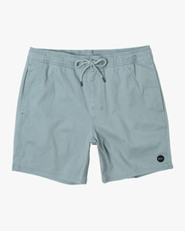 0 Boy's Escape Solid Elastic Walkshorts 17" Blue AVBWS00105 RVCA