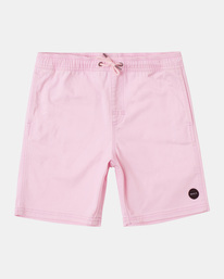 0 Boy's Escape Solid Elastic Walkshorts 17" Pink AVBWS00105 RVCA