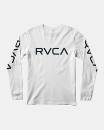 0 Boy's Big RVCA Long Sleeve Tee White AVBZT00182 RVCA