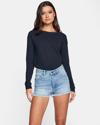 0 Indi High-Rise Denim Shorts  AVJDS00106 RVCA