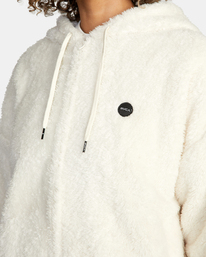 2 Fuzzy Zip-Up Fleece Hoodie White AVJFT00134 RVCA