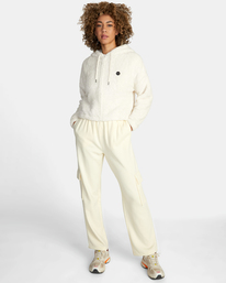 3 Fuzzy Zip-Up Fleece Hoodie White AVJFT00134 RVCA