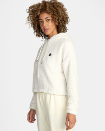 4 Fuzzy Zip-Up Fleece Hoodie White AVJFT00134 RVCA