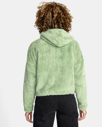 1 Fuzzy Zip-Up Fleece Hoodie Green AVJFT00134 RVCA