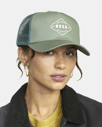 3 Diamond Trucker Hat Green AVJHA00147 RVCA