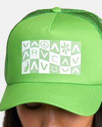 1 Checker Trucker Hat Green AVJHA00159 RVCA
