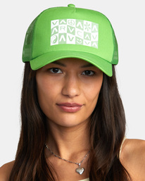 rvca, Checker Trucker Hat, GREEN (grn) CHECKER TRUCKER AVJHA00159