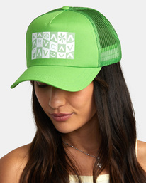 2 Checker Trucker Hat Green AVJHA00159 RVCA