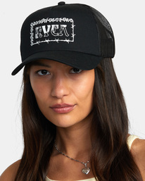rvca, Overgrown Trucker Hat, RVCA BLACK (rvb) OVERGROWN TRUCKER AVJHA00163