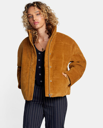 4 Eezeh corduroy Puffer JACKET Orange AVJJK00104 RVCA