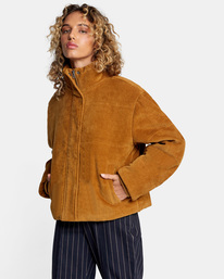 5 Eezeh corduroy Puffer JACKET Orange AVJJK00104 RVCA