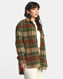 5 Birdie Shacket - Overshirt for Women Brown AVJJK00159 RVCA