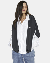 6 Throwback Windbreaker Jacket Black AVJJK00169 RVCA