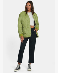 3 Dire - Reversible Oversized Jacket for Women Green AVJJK00170 RVCA