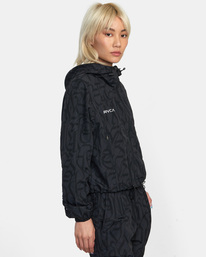 5 Thug Rose Windbreaker Jacket Black AVJJK00173 RVCA