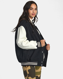 5 Packin - Varsity Jacket for Women Black AVJJK00178 RVCA