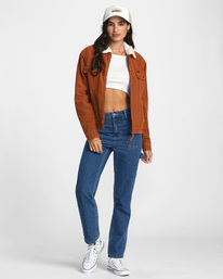 3 Tapped - Sherpa Jacket for Women Brown AVJJK00180 RVCA
